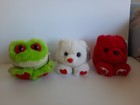 Puffkins Vintage Valentine s Day Plush Bears And Frog W Tags