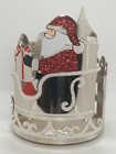 New Bath   Body Works Glitter Santa Sleigh   Tree 3 Wick Candle Holder wallflowr