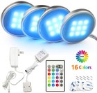 4x Led Under Cabinet Lights Color Changing Kitchen Cupboard Lighting Kit Plug In