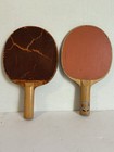 Vintage 1950s Ping Pong Set   2 Wooden Paddles   5 Boxes Of Balls   mcm Table Tennis
