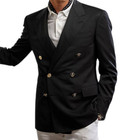 Nwt Ralph Lauren Purple Label Gregory Blazer 38s Black Wool Double Breasted