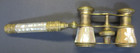 Antique Verne Paris Mother Of Pearl And Brass French Opera Glasses With Handle