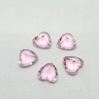 Pink  Heart Glass Stones  4mm To 10mm   Bright  Sparkling Gems For Jewelry