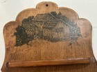 Wooden 35 Slot Thimble Holder Water Mill Motif Wall Display Unit Vintage Nice