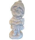 Lot Of 5 Ceramic Figurines  Dancing Praying Playing Children Vintage Blue Hue