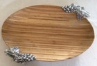 Arthur Court Serving Tray platter Grape Design Bamboo Wood