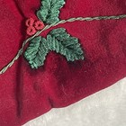 Velvet Burgundy   Green Tree Skirt With Cardinals Ribbon  Embroidery W stockings