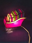 Stained Glass Santa s Sleigh Figural Table Lamp Christmas 6  Needs Light Cord