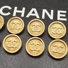 12 Chanel Buttons Cc Logo Gold 21mm Metal Vintage