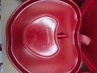 Vintage Crate   Barrel Apple Shaped Plates cups bowls Set Of 4 Plastic Euc Rare