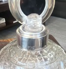 Vintage Cut Crystal Perfume Bottle W  Hinged  Sterling Silver Lid