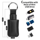 Microfiber Leather Small Sized Usb Flash Drive Case  Anti Lost Mini Usb Black