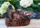 Demon Or Jaguar Mask Tusks Hair Brows   Beard Handmade Guerrero Mexican Folk Art