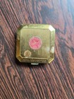 Vintage Compact Du Barry Richard Hudnut Distributor Gold Tone Makeup Art Deco  h