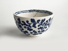 Kintsugi Antique Dutch Delft Blue White Tea Bowl Karakusa Pattern 11 5cm