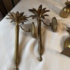Vintage Hollywood Regency Brass Pineapple Lot Sconce Bookend Bell Decor Lot Of 6
