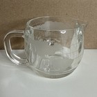 Vintage 1970s Nestle Nescafe Clear Etched Glass World Globe Sugar   Creamer Set 