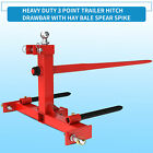 3 Point Hay Bale Spear Trailer Hitch Receiver Cat 1 Tractor W  Gooseneck Ball