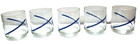 Barware Glass Set Of 5 Tumblers On The Rocks Lowball Old Fashioned Stripes