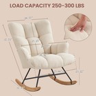 Rocking Chair Nursery Teddy Upholstered Glider Padded Ivory Saetsfeg Rocker Seat