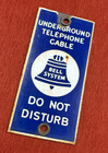 Vintage Bell System Do Not Disturb Underground Cable Porcelain Sign