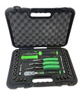 New Snap-on    3 8    Drive 33pc Metric Sae General Service Foam Set Green 233fsmbfg
