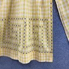 Vtg Yellow Apron Womens Gingham Cross Stitch Retro Rockabilly Seamstress Made