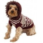 Zack   Zoey Brown Striped Hoodie Dog Coat