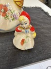 Hull Pottery Little Red Riding Hood Figural Pitcher Salt Shaker Lid Set