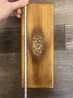 Wood Decorative Box Floral Medallion Inlay Hinged Lid Brown 12x4x2 In