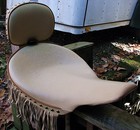 Corbin Leather Motorcycle Seat W Fringe   Backrest Harley Indian