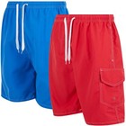 Mens Swim Trunks  Cargo Shorts Quick Dry  w Mesh Lining  3 Pockets  2 Pairs