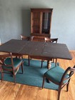 Vintage Dining Room Table  Chairs   Hutch