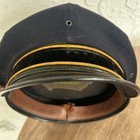 Zuckerbergs Uniforms Vintage Police Or Military Style Hat Navy Blue Visor 