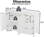 White 46 5  Storage Buffet Cabinet With 2 Doors   3 Drawers For Dinning Room
