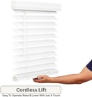 2 5  Inch Cordless Faux Wood Blinds 30  W X 60  H Smooth Bright White Indoors