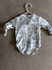 Janie And Jack 0-3m Baby Blue Toile Wrap Bodysuit