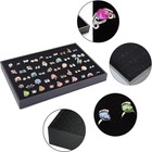 100 Slots Jewelry Ring Display Organizer Tray Holder Earrings Storage Boxes Case