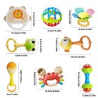 Infant Rattle And Teether Set  8pcs Baby Rattles Toys With Crinkle Sound teet   