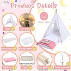 Kids Teepee Tent With Air Mattress And Lights Indoor Outdoor Cotton Play Tent