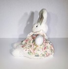 Vintage Abc White Bunny Rabbit Anna Baby Club Floral Dress Stuffed Plush Toy 14 