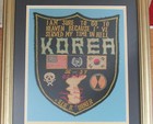 Vintage 1950s Us Army Military Large Back Patch Korean War Era Original Framed