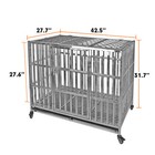 42 Inch Heavy Duty Dog Kennel Pet Stainless Steel Crate Cage Stackable