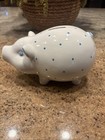 Tiffany   Co Piggy Bank Porcelain Handpainted Blue Polka Dot  includes Plug box 
