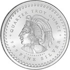 Pure Silver  999 Bullion - Mexico Aztec Calendar Mayan- 1 4 Oz Round Coin