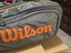 Wilson Tour V 9 Pack Tennis Bag Grey   Orange 33  X 15 