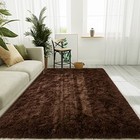 Ultra Soft Indoor Modern Area Rugs Fluffy Living Room Carpets 5 X 8 Feet Brown
