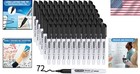 72 Pack Black Fine Tip Dry Erase Markers Erasable Non-toxic For Classroom