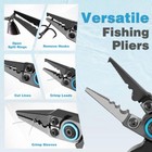 Flissa Mini Fishing Pliers W fly Fishing Zinger Retractor Fish Hook Remover Tool