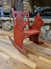 Sweet Vintage Handmade Wooden Kitty Cat Rocking Chair Child   s Folk Art Rocker 
